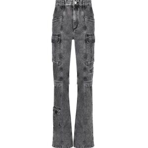 ISABEL MARANT Vokayo Cargo straight-leg jeans washed black size 34 2 XS